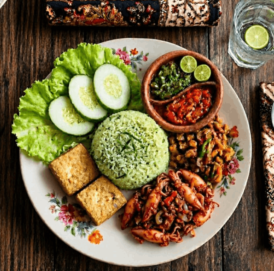 Nasi Ijo Baby Cumi Balado Dapur Minek Banda Aceh